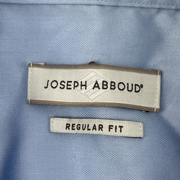 Joseph Abboud Button Up Shirt Mens 17 34/35 Regular Fit Blue - Picture 4 of 10